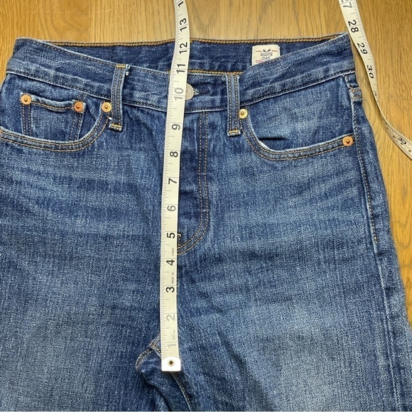 Levi’s button fly white oak cone denim slim straight raw hem Size 26 EUC - Picture 13 of 14